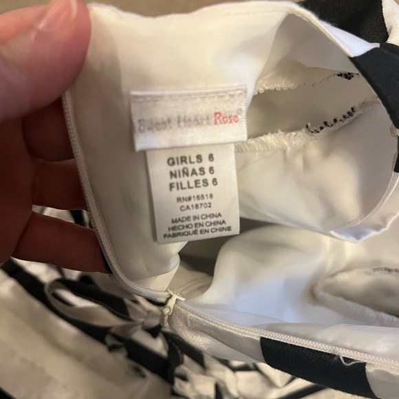 Rare Editions Black and White Striped Formal Dress - Picture 4 of 4